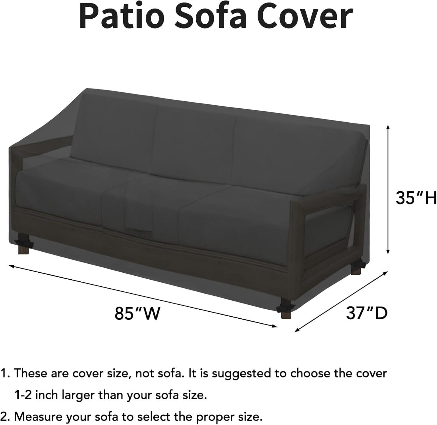 image:imageEasyGoing Waterproof Patio Sofa Cover UV Resistant 3 Seater Outdoor Sofa Cover Weatherproof Lawn Patio Furniture Cover with Tape Sealed Seam 79Wx37Dx35H inch BlackBlack