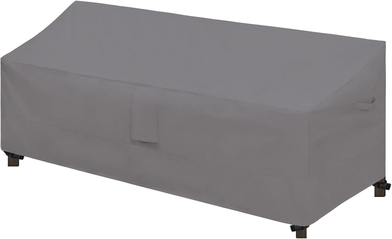 image:imageEasyGoing Waterproof Patio Sofa Cover UV Resistant 3 Seater Outdoor Sofa Cover Weatherproof Lawn Patio Furniture Cover with Tape Sealed Seam 79Wx37Dx35H inch BlackGrey