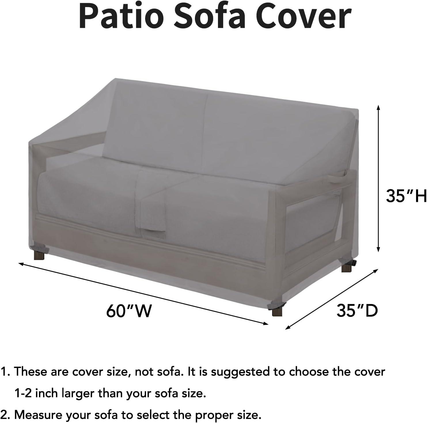 image:imageEasyGoing Waterproof Patio Sofa Cover UV Resistant 3 Seater Outdoor Sofa Cover Weatherproof Lawn Patio Furniture Cover with Tape Sealed Seam 79Wx37Dx35H inch BlackGrey