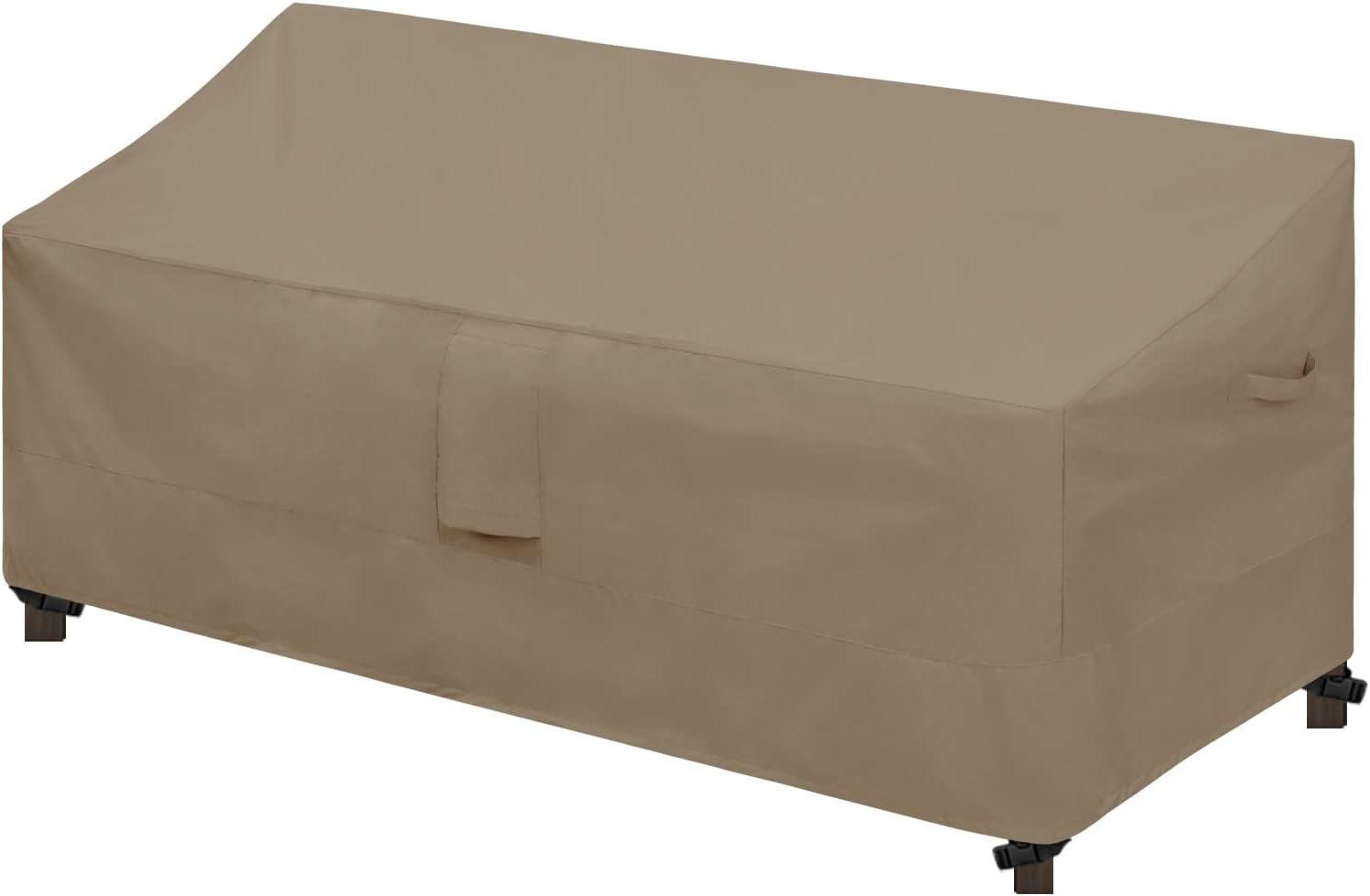 image:imageEasyGoing Waterproof Patio Sofa Cover UV Resistant 3 Seater Outdoor Sofa Cover Weatherproof Lawn Patio Furniture Cover with Tape Sealed Seam 79Wx37Dx35H inch BlackCamel