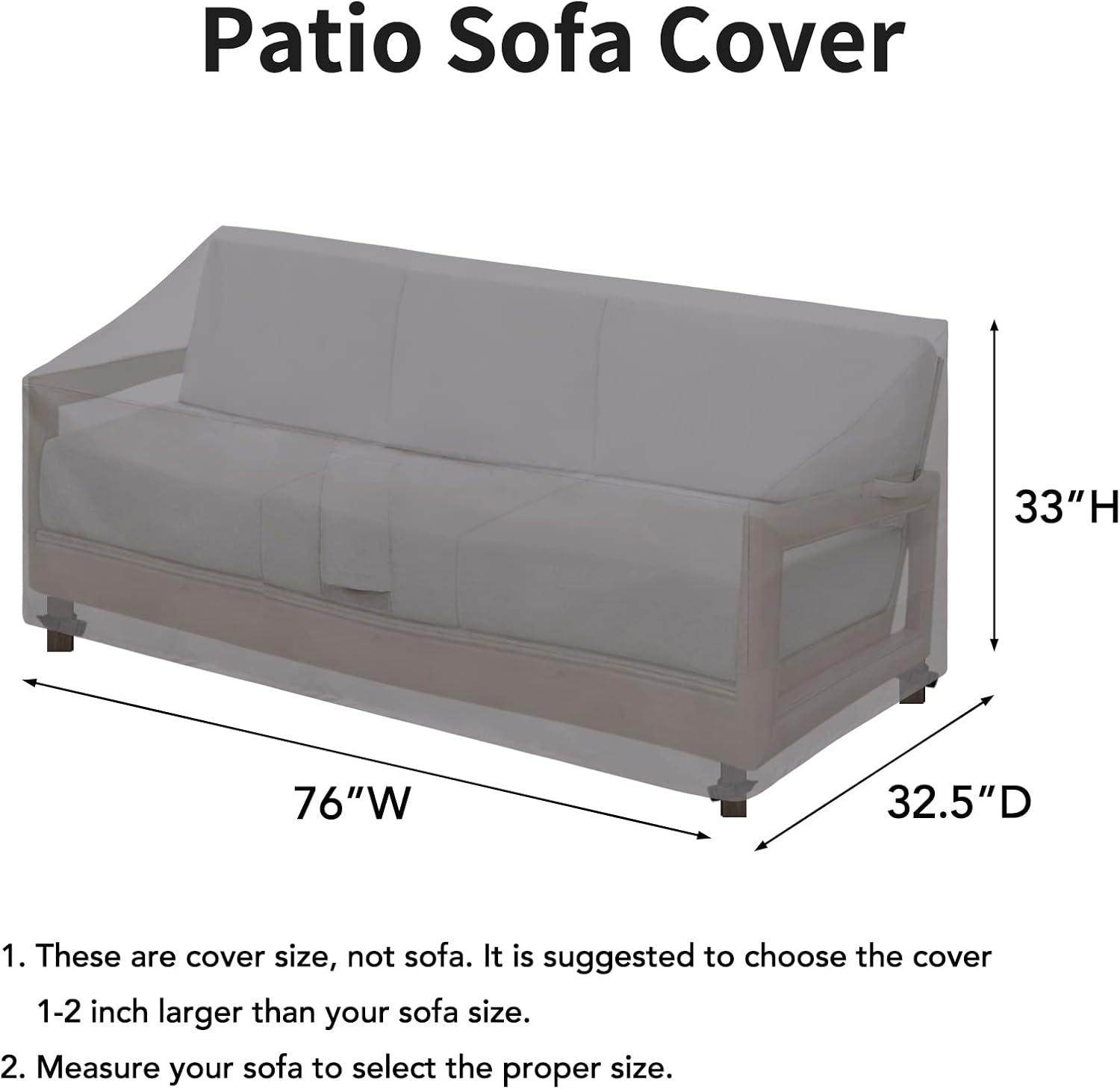image:imageEasyGoing Waterproof Patio Sofa Cover UV Resistant 3 Seater Outdoor Sofa Cover Weatherproof Lawn Patio Furniture Cover with Tape Sealed Seam 79Wx37Dx35H inch BlackGrey