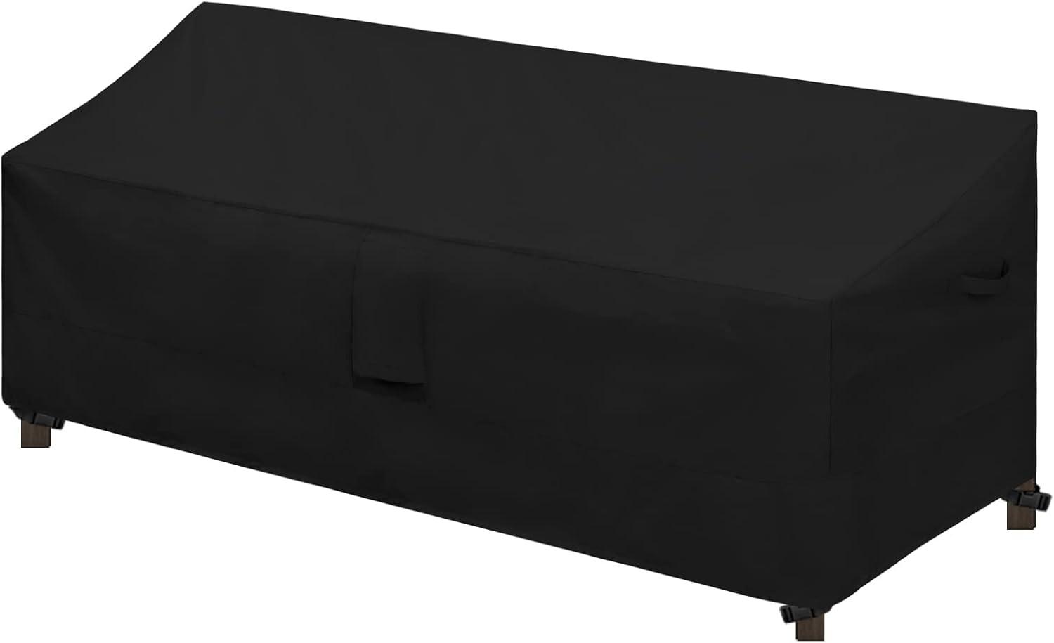 image:imageEasyGoing Waterproof Patio Sofa Cover UV Resistant 3 Seater Outdoor Sofa Cover Weatherproof Lawn Patio Furniture Cover with Tape Sealed Seam 79Wx37Dx35H inch BlackBlack