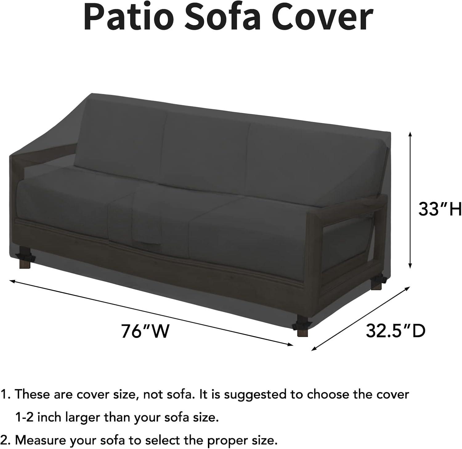 image:imageEasyGoing Waterproof Patio Sofa Cover UV Resistant 3 Seater Outdoor Sofa Cover Weatherproof Lawn Patio Furniture Cover with Tape Sealed Seam 79Wx37Dx35H inch BlackBlack