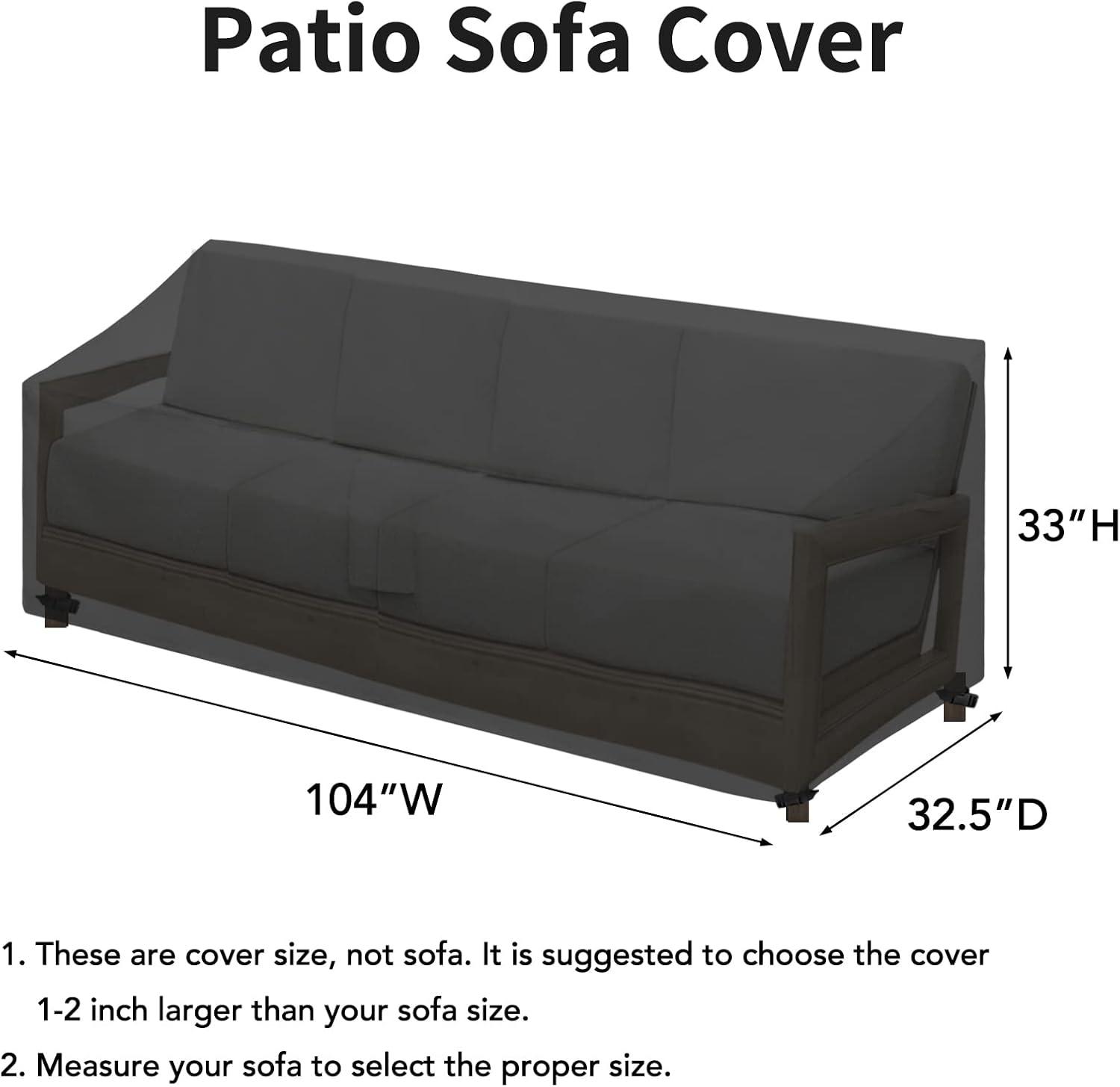 image:imageEasyGoing Waterproof Patio Sofa Cover UV Resistant 3 Seater Outdoor Sofa Cover Weatherproof Lawn Patio Furniture Cover with Tape Sealed Seam 79Wx37Dx35H inch BlackBlack