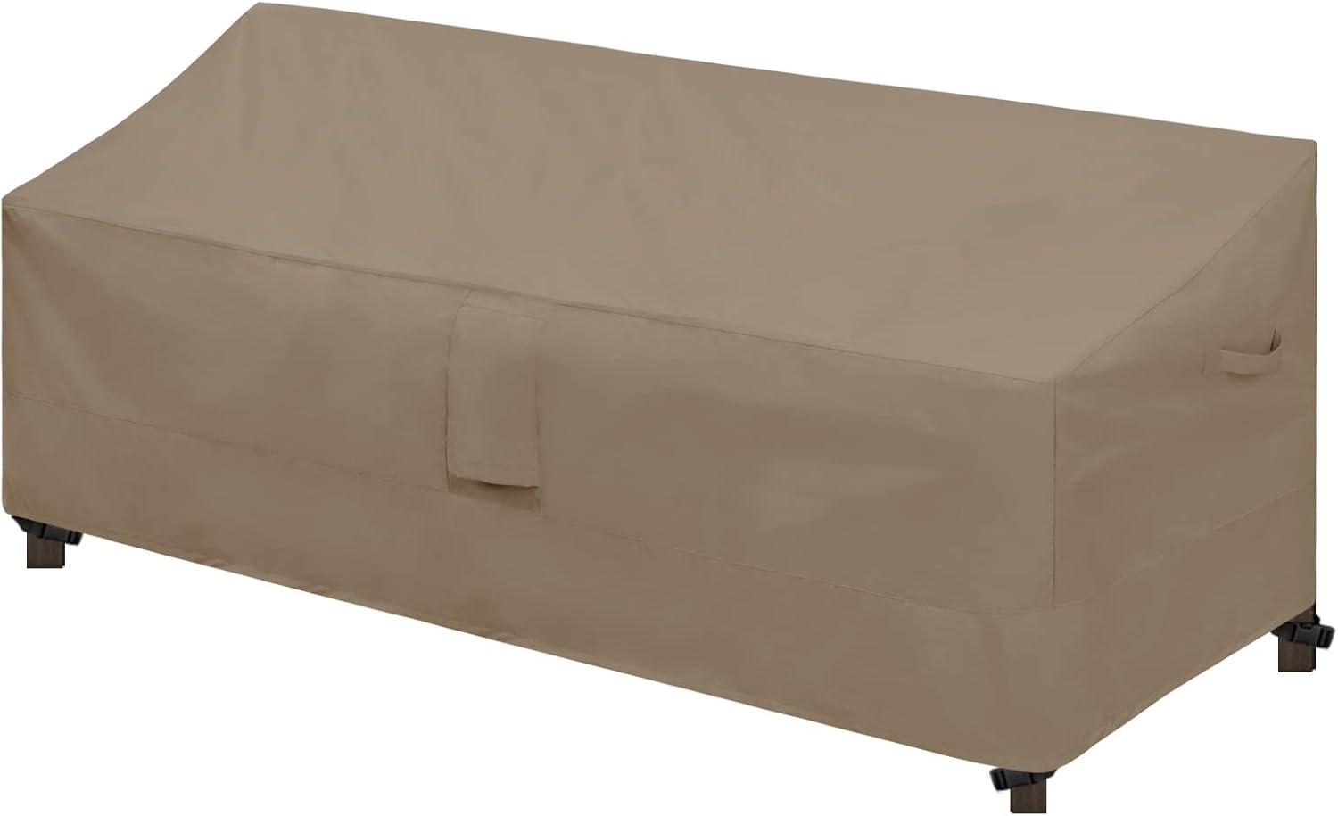 image:imageEasyGoing Waterproof Patio Sofa Cover UV Resistant 3 Seater Outdoor Sofa Cover Weatherproof Lawn Patio Furniture Cover with Tape Sealed Seam 79Wx37Dx35H inch BlackCamel