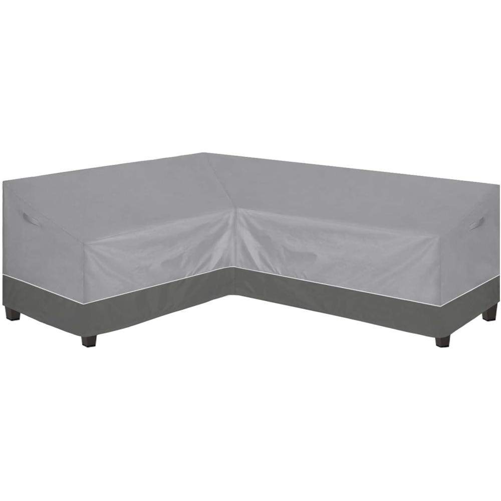 image:imageEasyGoing Outdoor VShaped Sectional Sofa Cover 89X89 UV Resistant Patio Sectional Couch Cover Waterproof Lawn Patio Furniture Cover BeigeBrownGrayDark Gray