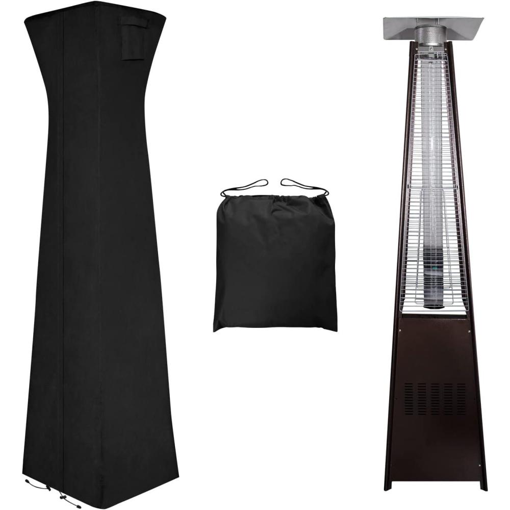 image:imageEasyGoing Patio Heater Cover with Zipper and Storage Bag Waterproof Outdoor Heater Cover Dustproof UVResisant WindResistant 89H x 33D x 19B CamelBlack