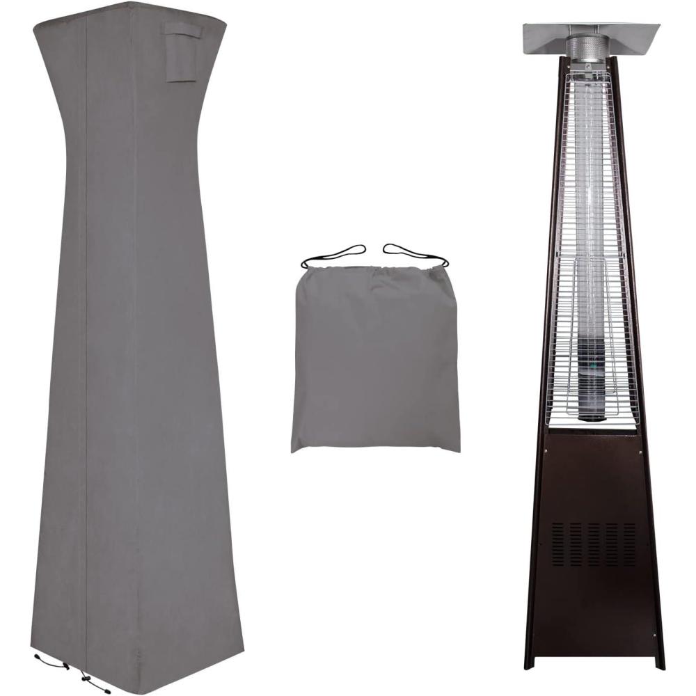 image:imageEasyGoing Patio Heater Cover with Zipper and Storage Bag Waterproof Outdoor Heater Cover Dustproof UVResisant WindResistant 89H x 33D x 19B CamelGrey