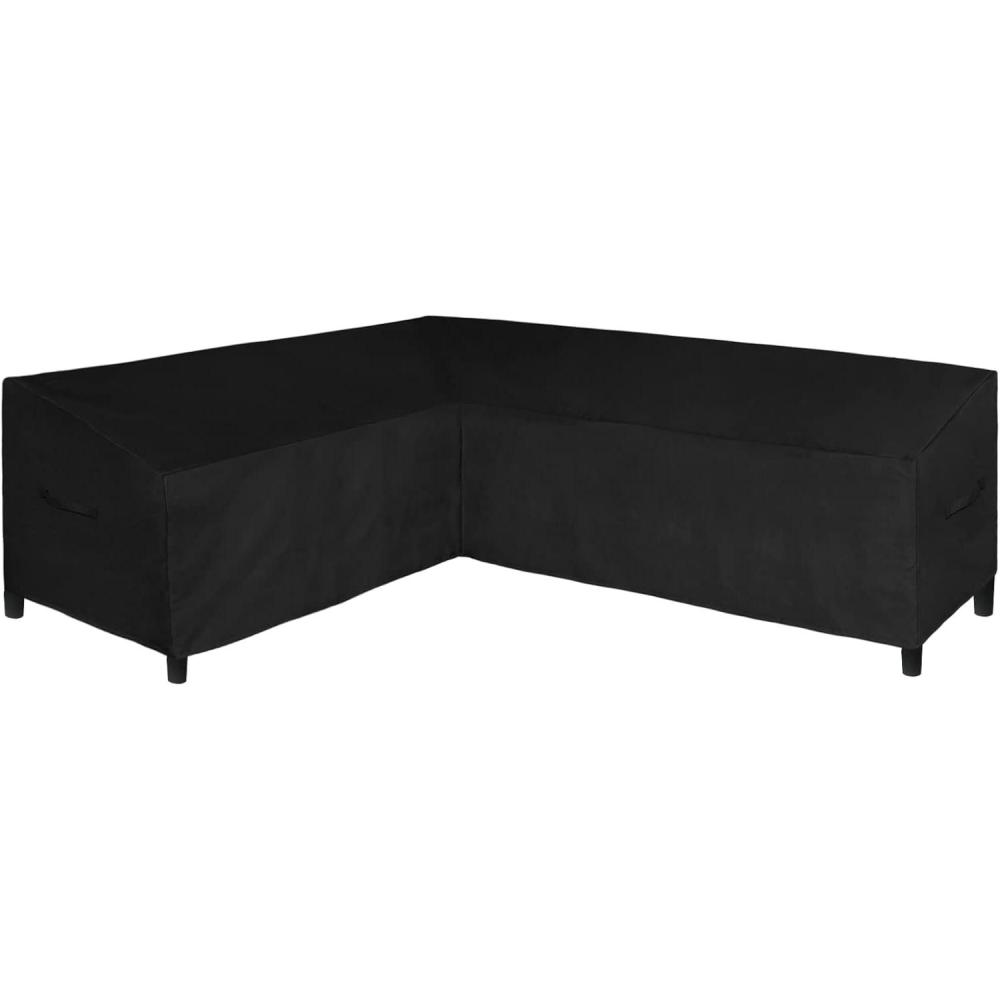 image:imageEasyGoing Patio VShaped Sectional Sofa Cover Waterproof Outdoor Sectional CoverHeavy Duty Garden Furniture Cover with Air Vent 89 L on Each Side x 335 D x 31 H BlackBlack