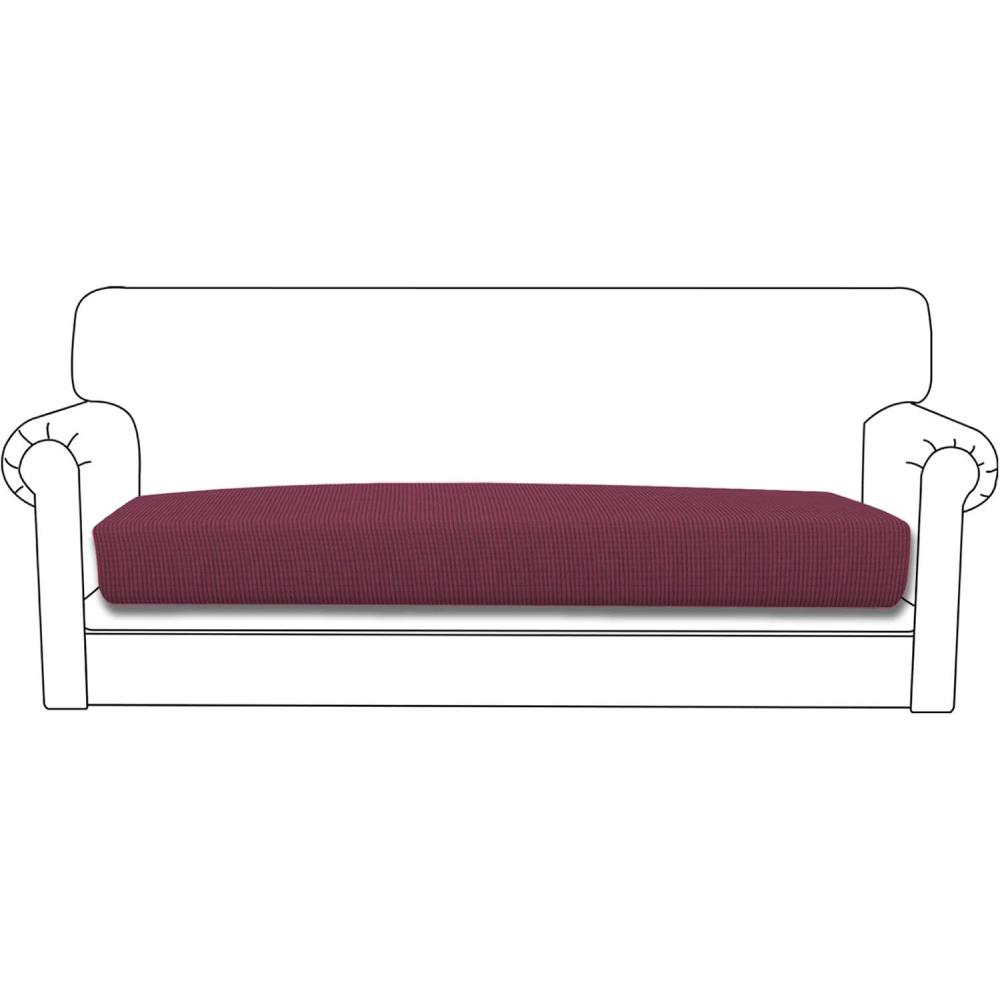 image:imageEasyGoing Stretch 4 Pieces Couch Cushion Covers for Sectional Sofa LeftRight L Shape Chaise Lounge Sofa Seat slipcover AntiSlip Sofa Cover Soft 3 Seater 1 Chaise Dark GrayAsh Rose