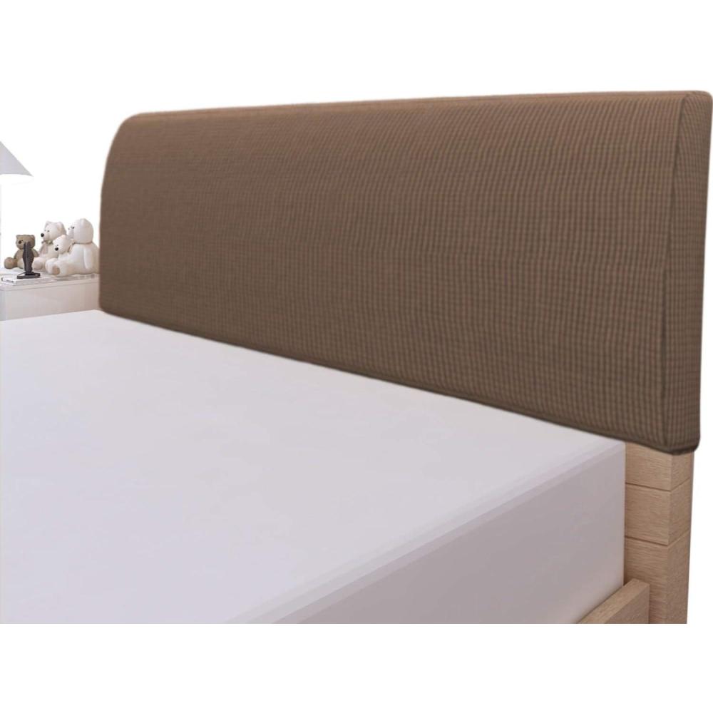 image:imageEasyGoing Stretch Bed Headboard Slipcover Small Square Jacquard Furniture Cover Dustproof Protector Cover for Bedroom Decor Queen CreamBrown