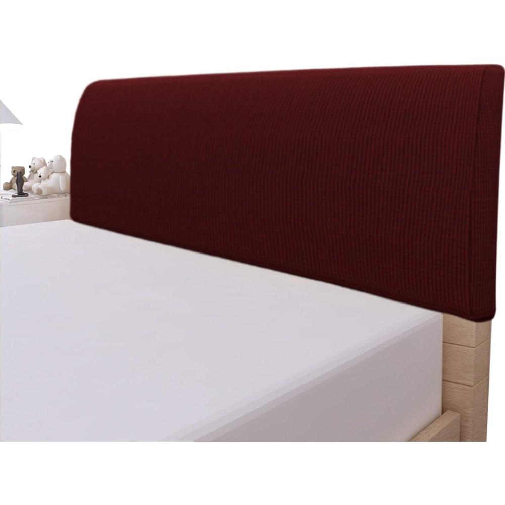 image:imageEasyGoing Stretch Bed Headboard Slipcover Small Square Jacquard Furniture Cover Dustproof Protector Cover for Bedroom Decor Queen CreamWine