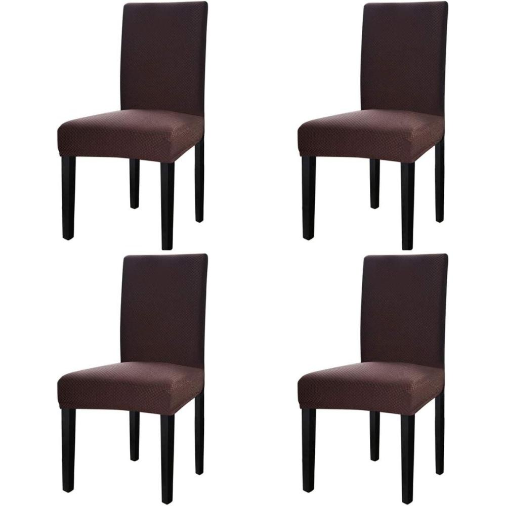 image:imageEasyGoing Stretch Dining Room Chair Slipcovers Parsons Chair Slipcovers Protector Soft Removable Washable M4 Pieces Square Chocolate