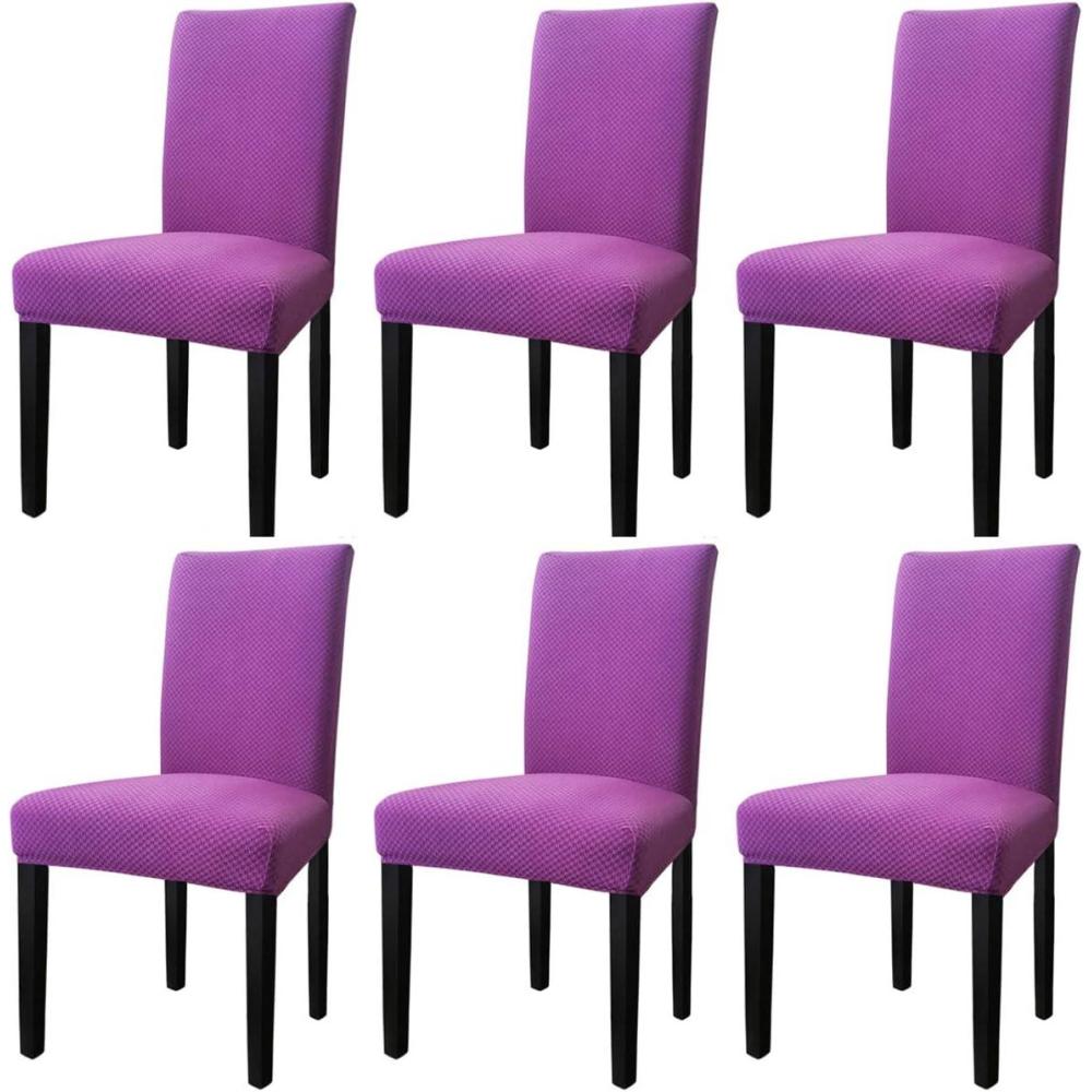 image:imageEasyGoing Stretch Dining Room Chair Slipcovers Parsons Chair Slipcovers Protector Soft Removable Washable M6 Pieces Square Purple
