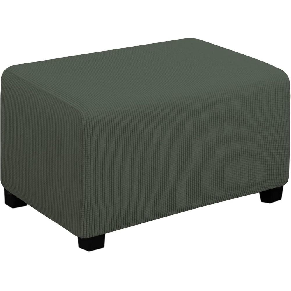 image:imageEasyGoing Stretch Ottoman Cover Length 2030in Folding Storage Stool Furniture Protector Soft Rectangle slipcover with Elastic BottomOttoman SmallDark GreyOlive Green