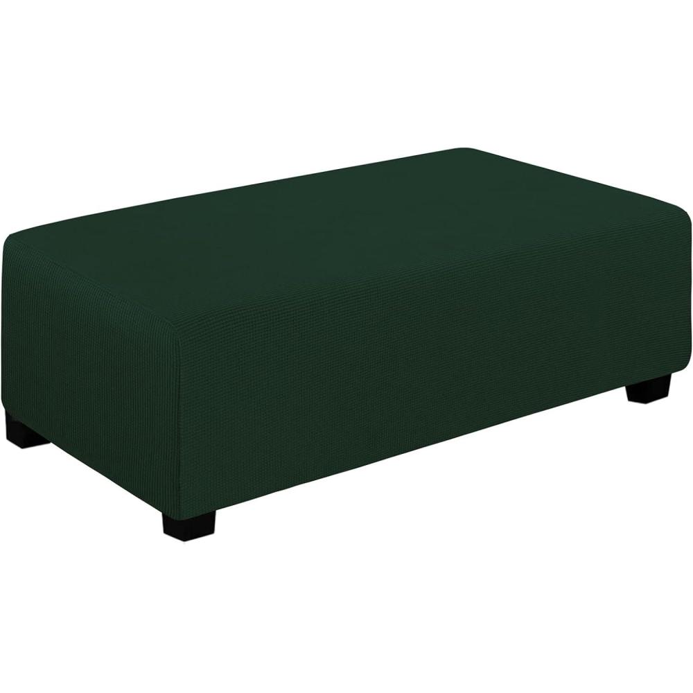 image:imageEasyGoing Stretch Ottoman Cover Length 2030in Folding Storage Stool Furniture Protector Soft Rectangle slipcover with Elastic BottomOttoman SmallDark GreyDark Green