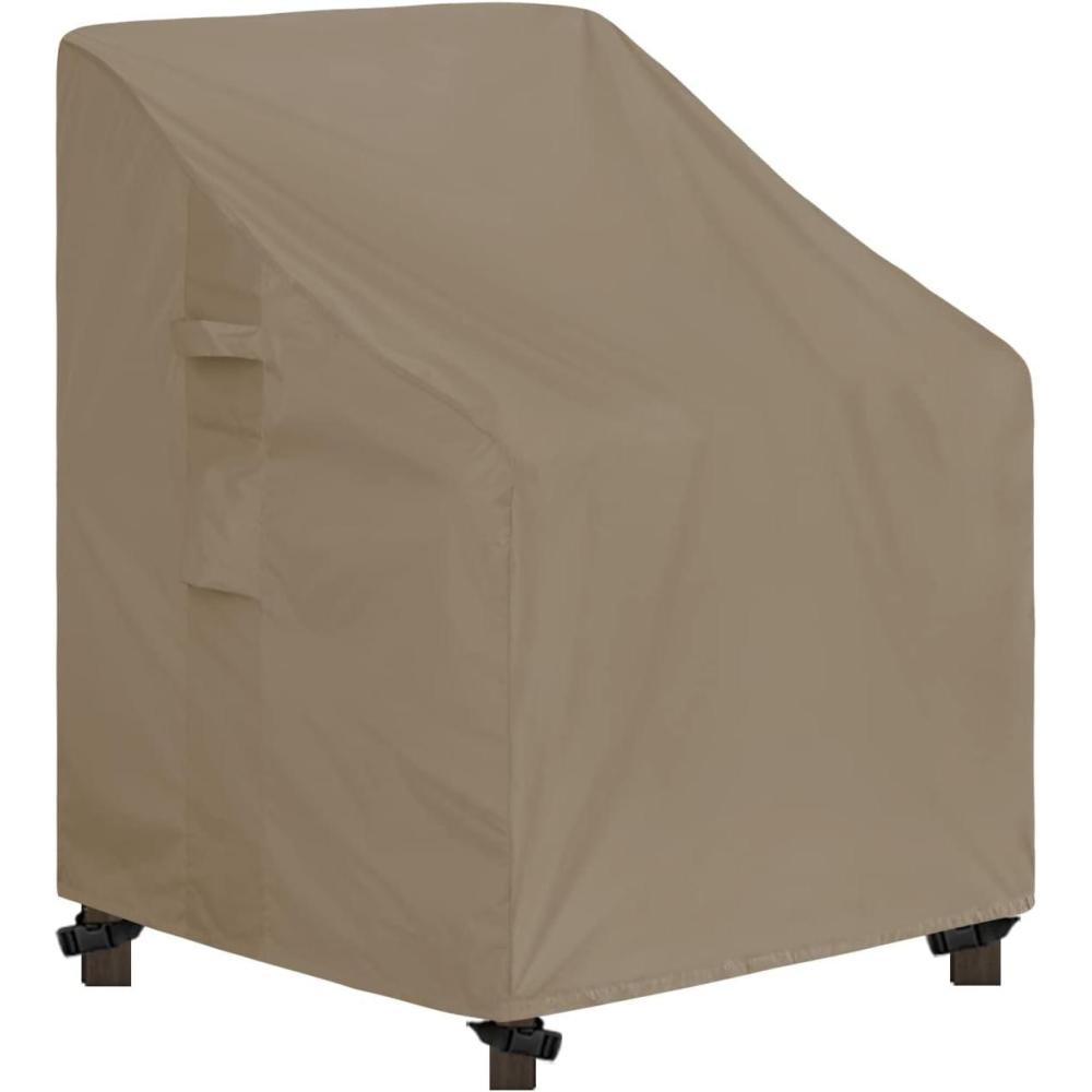 image:imageEasyGoing Waterproof Patio Chair Cover UV Resistant Outdoor Chair Cover Weatherproof Lawn Patio Furniture Cover with Tape Sealed Seam 2 Pack335Wx315Dx36H inch BlackCamel