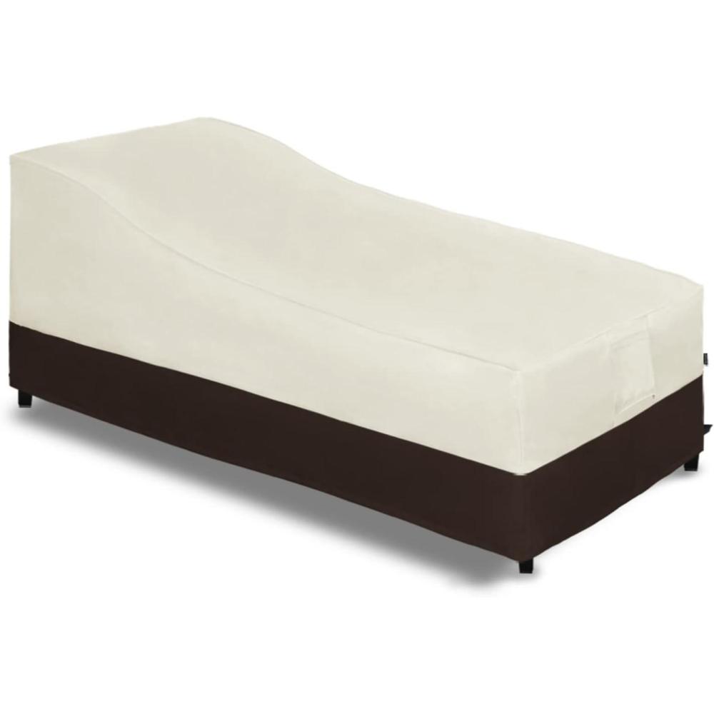 image:imageEasyGoing Waterproof Patio Lounge Chair Cover UV Resistant Outdoor Chaise Lounge Covers with Tape Sealed Seam1 Pack78Wx355Dx33H inch BlackBeigeDark Brown