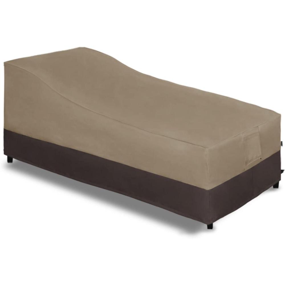 image:imageEasyGoing Waterproof Patio Lounge Chair Cover UV Resistant Outdoor Chaise Lounge Covers with Tape Sealed Seam1 Pack78Wx355Dx33H inch BlackCamelDark Brown
