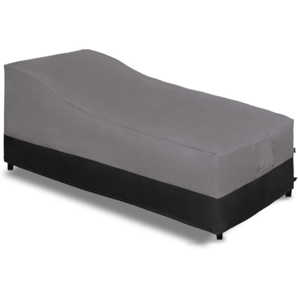 image:imageEasyGoing Waterproof Patio Lounge Chair Cover UV Resistant Outdoor Chaise Lounge Covers with Tape Sealed Seam1 Pack78Wx355Dx33H inch BlackGrayBlack