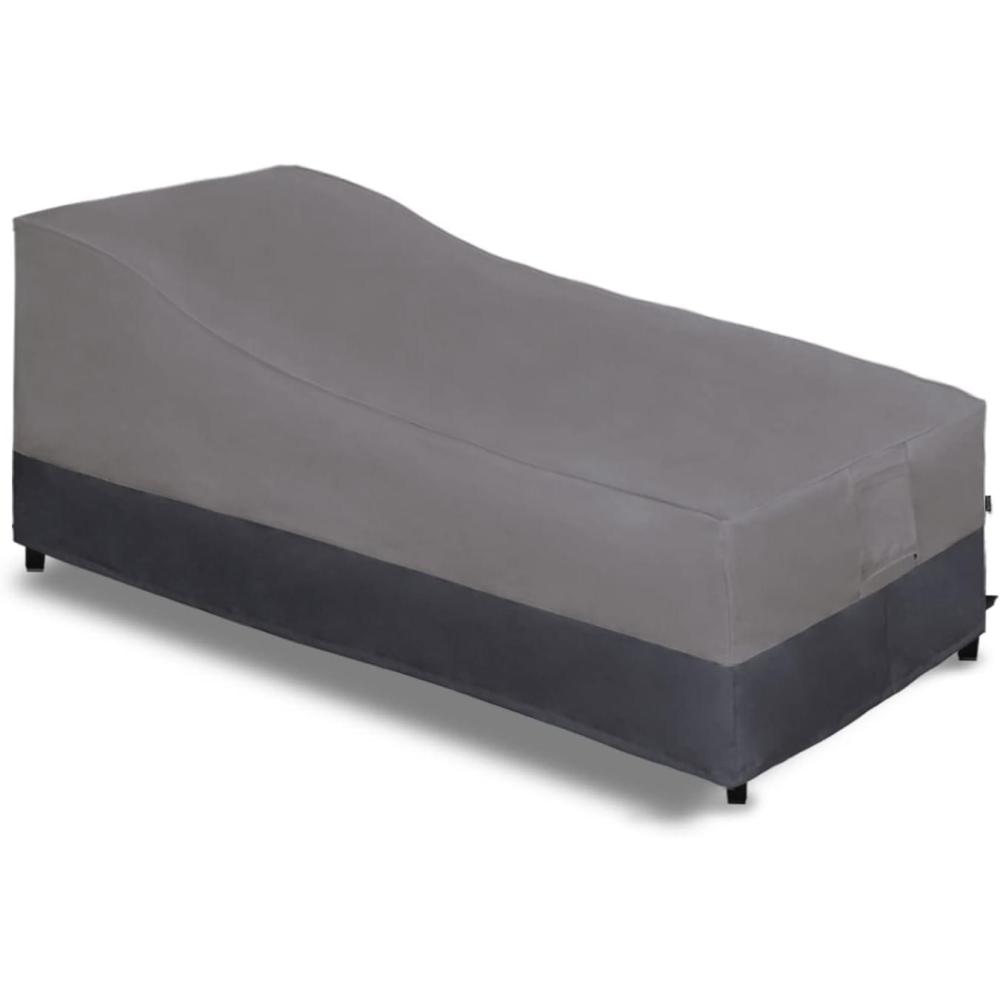 image:imageEasyGoing Waterproof Patio Lounge Chair Cover UV Resistant Outdoor Chaise Lounge Covers with Tape Sealed Seam1 Pack78Wx355Dx33H inch BlackGrayDark Gray