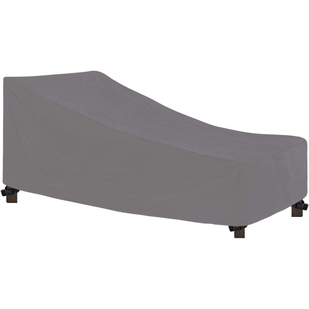 image:imageEasyGoing Waterproof Patio Lounge Chair Cover UV Resistant Outdoor Chaise Lounge Covers with Tape Sealed Seam1 Pack78Wx355Dx33H inch BlackGrey