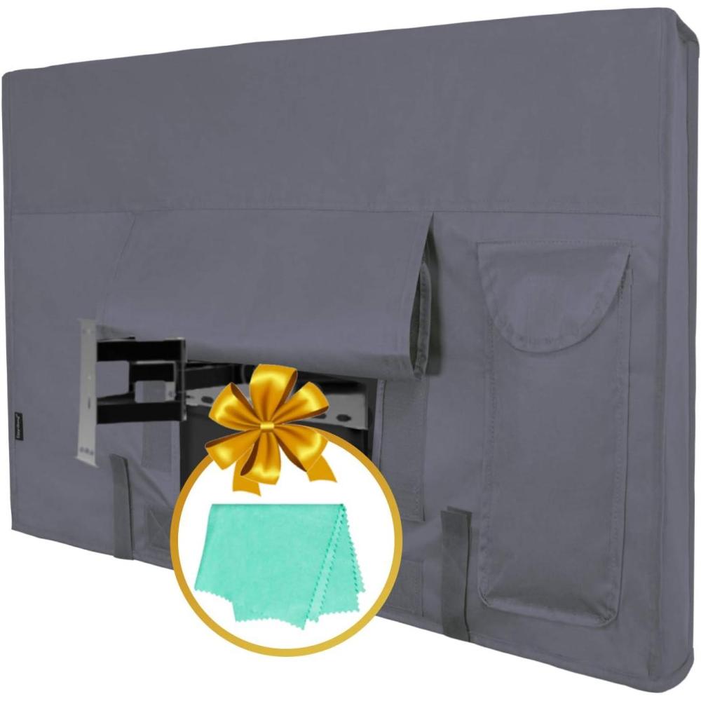image:imageOutdoor TV Cover for 40 to 42 inches LCD LED Waterproof Weatherproof and DustProof TV Screen Protectors with Cleaning Cloth 42 inchBlackDark Gray