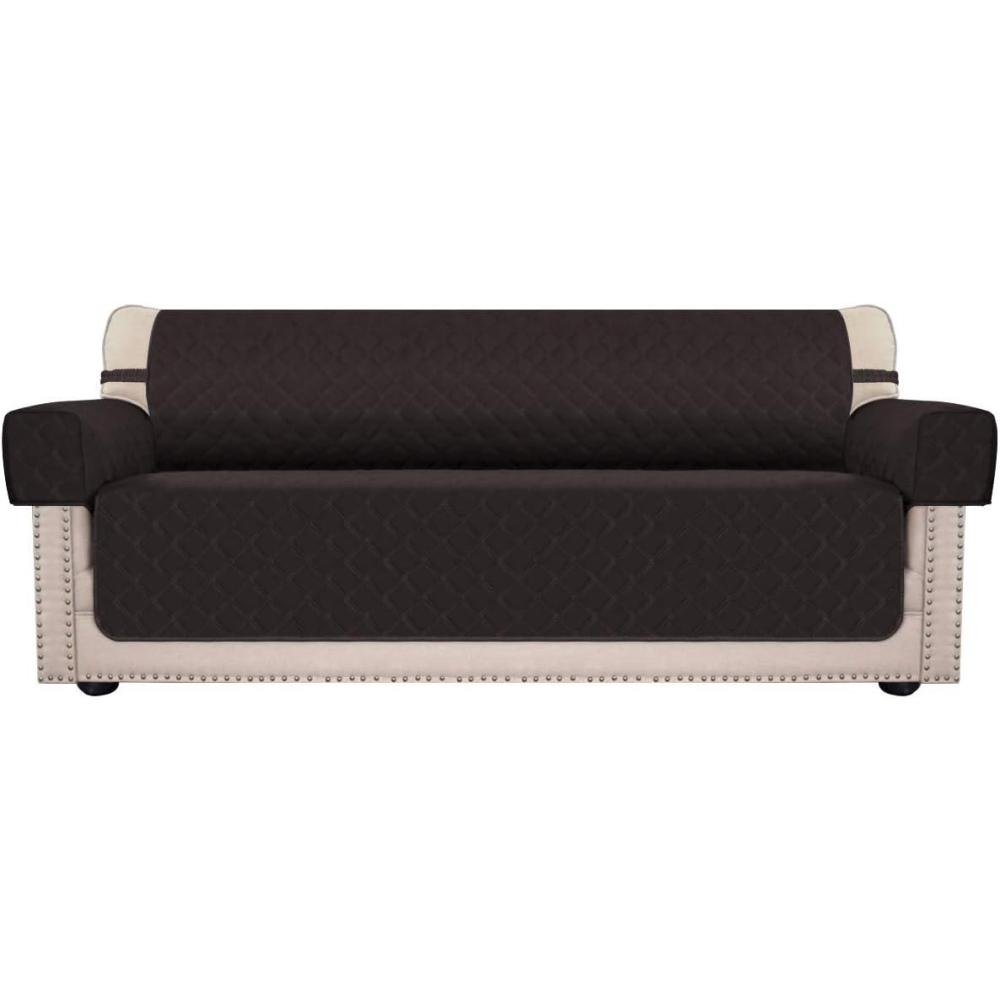 image:imageSofa Covers Christmas Slipcovers Water Resistant Furniture Protector Couch Cover Couch Shield with AntiSlip Foams Elastic Straps 3 Pockets Pets CoverKidsChildrenCatsDogs Sofa Chocolate