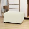 Easy-Going 100% Dual Waterproof Stretch Ottoman Cover Rectangle Folding Storage Stool Furniture Protector Soft Slipcover for Living Room with Elastic Bottom (Large, Dark Gray)(Ivory)
