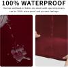 Easy-Going 100% Dual Waterproof Stretch Ottoman Cover Rectangle Folding Storage Stool Furniture Protector Soft Slipcover for Living Room with Elastic Bottom (Large, Dark Gray)(Wine)