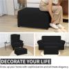 Easy-Going 100% Dual Waterproof Stretch Ottoman Cover Rectangle Folding Storage Stool Furniture Protector Soft Slipcover for Living Room with Elastic Bottom (Large, Dark Gray)(Black)