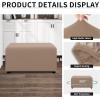 Easy-Going 100% Dual Waterproof Stretch Ottoman Cover Rectangle Folding Storage Stool Furniture Protector Soft Slipcover for Living Room with Elastic Bottom (Large, Dark Gray)(Camel)