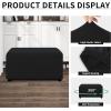 Easy-Going 100% Dual Waterproof Stretch Ottoman Cover Rectangle Folding Storage Stool Furniture Protector Soft Slipcover for Living Room with Elastic Bottom (Large, Dark Gray)(Black)