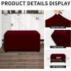 Easy-Going 100% Dual Waterproof Stretch Ottoman Cover Rectangle Folding Storage Stool Furniture Protector Soft Slipcover for Living Room with Elastic Bottom (Large, Dark Gray)(Wine)