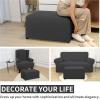 Easy-Going 100% Dual Waterproof Stretch Ottoman Cover Rectangle Folding Storage Stool Furniture Protector Soft Slipcover for Living Room with Elastic Bottom (Large, Dark Gray)(Dark Gray)