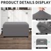 Easy-Going 100% Dual Waterproof Stretch Ottoman Cover Rectangle Folding Storage Stool Furniture Protector Soft Slipcover for Living Room with Elastic Bottom (Large, Dark Gray)(Light Gray)