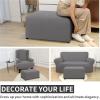 Easy-Going 100% Dual Waterproof Stretch Ottoman Cover Rectangle Folding Storage Stool Furniture Protector Soft Slipcover for Living Room with Elastic Bottom (Large, Dark Gray)(Light Gray)