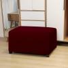 Easy-Going 100% Dual Waterproof Stretch Ottoman Cover Rectangle Folding Storage Stool Furniture Protector Soft Slipcover for Living Room with Elastic Bottom (Large, Dark Gray)(Wine)