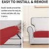 Easy-Going 100% Waterproof 4 Pieces Couch Cushion Covers for Sectional Sofa Left/Right L Shape Chaise Lounge Sofa Seat slipcover Anti-Slip Sofa Cover (3 Seater + 1 Chaise, Dark Gray(Christmas Red)