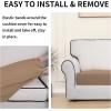 Easy-Going 100% Waterproof 4 Pieces Couch Cushion Covers for Sectional Sofa Left/Right L Shape Chaise Lounge Sofa Seat slipcover Anti-Slip Sofa Cover (3 Seater + 1 Chaise, Dark Gray(Camel)