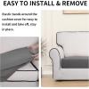Easy-Going 100% Waterproof 4 Pieces Couch Cushion Covers for Sectional Sofa Left/Right L Shape Chaise Lounge Sofa Seat slipcover Anti-Slip Sofa Cover (3 Seater + 1 Chaise, Dark Gray(Light Gray)