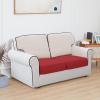Easy-Going 100% Waterproof 4 Pieces Couch Cushion Covers for Sectional Sofa Left/Right L Shape Chaise Lounge Sofa Seat slipcover Anti-Slip Sofa Cover (3 Seater + 1 Chaise, Dark Gray(Christmas Red)