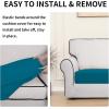 Easy-Going 100% Waterproof 4 Pieces Couch Cushion Covers for Sectional Sofa Left/Right L Shape Chaise Lounge Sofa Seat slipcover Anti-Slip Sofa Cover (3 Seater + 1 Chaise, Dark Gray(Peacock Blue)