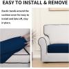 Easy-Going 100% Waterproof 4 Pieces Couch Cushion Covers for Sectional Sofa Left/Right L Shape Chaise Lounge Sofa Seat slipcover Anti-Slip Sofa Cover (3 Seater + 1 Chaise, Dark Gray(Navy)