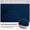 Easy-Going 100% Waterproof 4 Pieces Couch Cushion Covers for Sectional Sofa Left/Right L Shape Chaise Lounge Sofa Seat slipcover Anti-Slip Sofa Cover (3 Seater + 1 Chaise, Dark Gray(Navy)