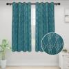 Easy-Going 3D Jacquard 100% Blackout Curtain, Elegant Texture Light Blocking Window Curtain for Living Room, Luxurious Noise Reducing Thick Curtain, 2 Panels, 52×63 in, Peacock Blue(Peacock Blue)