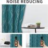 Easy-Going 3D Jacquard 100% Blackout Curtain, Elegant Texture Light Blocking Window Curtain for Living Room, Luxurious Noise Reducing Thick Curtain, 2 Panels, 52×63 in, Peacock Blue(Peacock Blue)
