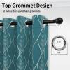 Easy-Going 3D Jacquard 100% Blackout Curtain, Elegant Texture Light Blocking Window Curtain for Living Room, Luxurious Noise Reducing Thick Curtain, 2 Panels, 52×63 in, Peacock Blue(Peacock Blue)