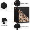 Easy-Going 4 Feet Outdoor Log Rack Cover Waterproof Weatherproof Firewood Cover with Openable Front Flap, (Cover Only, Rack Not Included)(Black)