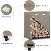 Easy-Going 4 Feet Outdoor Log Rack Cover Waterproof Weatherproof Firewood Cover with Openable Front Flap, (Cover Only, Rack Not Included)(Camel)